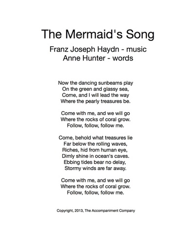 The Mermaid's Song - THE ACCOMPANIMENT COMPANY