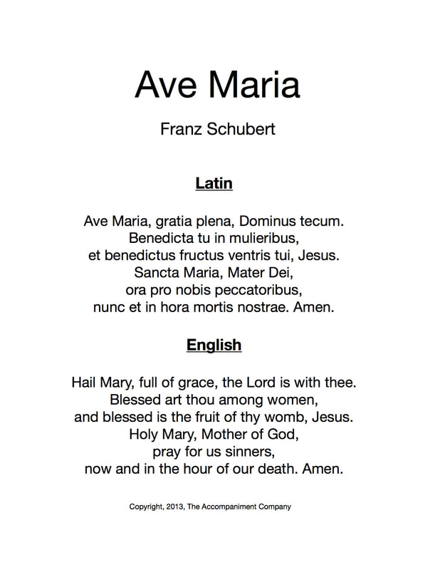 What are the lyrics to 'Ave Maria', and who composed the music